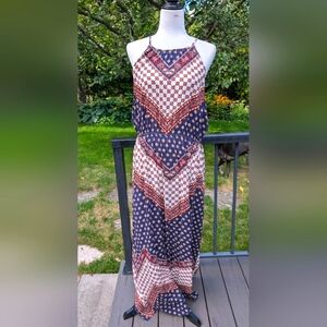 Lucky Brand Women's XL Boho Halter Maxi Dress Summer Beach Resort wear